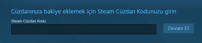 Steam cüzdan kodu yükleme